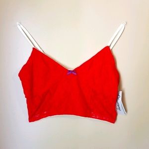 Longline bralettes, NEW w/tags red lace